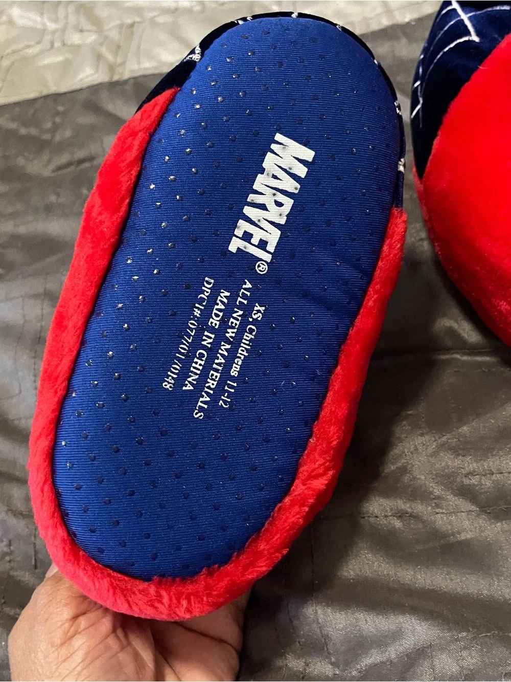 Marvel Spider-Man Plush Slippers - Red & Navy Blue